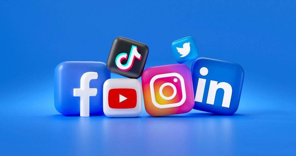 Social media platforms — Facebook, Instagram, LinkedIn, YouTube, TikTok, and Twitter